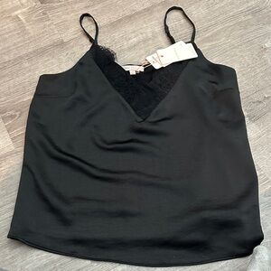 Skies Are Blue Black Lace V-Neck Camisole